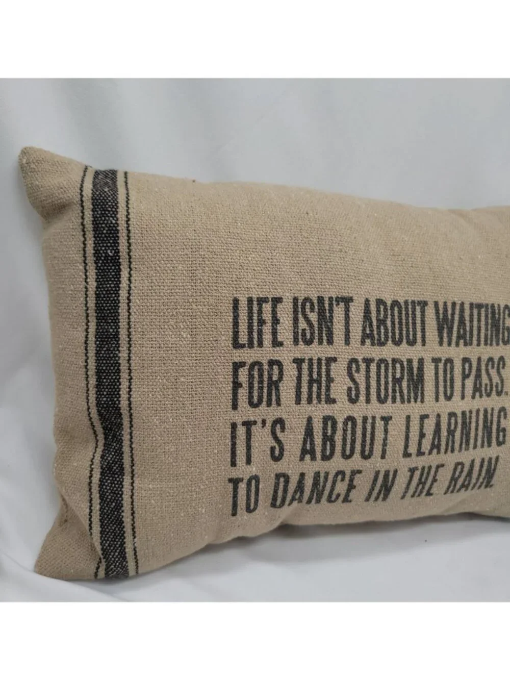 Life Isnt About Waiting Quote Burlap Accent Pillow 15"×10" Decorative Throw Cush - Picture 3 of 10